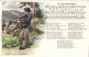 Erzgebirge, alpine folklore, fiddler, sheet music