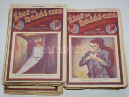 cca 1922 Balázsdy Marcell: Élet és halál ura - tövises utakon a boldogság felé 80 füzetben, kompletten. Illusztrált címlapokkal.