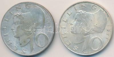 Ausztria 1958-1971. 10Sch Ag (2x) T:2 /  Austria 1958-1971. 10 Schilling Ag 2 different C:XF