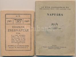 1944, 1955 2 db izraelita zsebnaptár