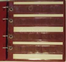 Gyűrűs éremtartó album betét-és elválasztó lapokkal (6db betétlap) használt,de jó állapotban