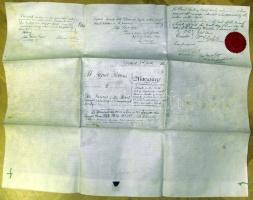 1868 2 db nagyméretű pergamen jelzáloglevél / 2 pergamin mortgage letter with seals 70x60 cm