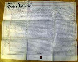 1868 2 db nagyméretű pergamen jelzáloglevél / 2 pergamin mortgage letter with seals 70x60 cm