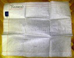 1868 2 db nagyméretű pergamen jelzáloglevél / 2 pergamin mortgage letter with seals 70x60 cm