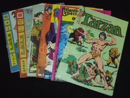 7 db külföldi (angol, belga, francia) Tarzan és Superman képregény az 1970-es évekből / Vintage Tarzan and Superman comics from the 1970-s