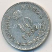 Ausztria/olasz verdejel 1865V 10Kr Ag T:3 / 
Austria/Italian mint mark 1865V 10 Kreuzer Ag C:F