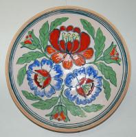 Kézzel festett kerámia falitányér d:25cm