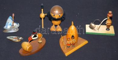 Kis bolha tétel: 6 db klf fa és kagyló vásárfia