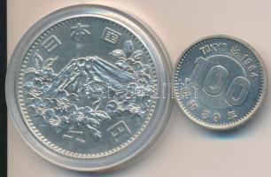 Japán 1964. 100Y Ag + 1000Y Ag "XVIII. Nyári Olimpia" T:1,1- Japan 1964. 100 Yen Ag + 1000 Yen Ag "Olympic Games" C:UNC,AU