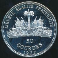 Haiti 1977. 50G Ag "XII. Nyári Olimpia" T:PP / Haiti 1977. 50 Gourdes Ag "1980 Moscow Olympics" C:PP