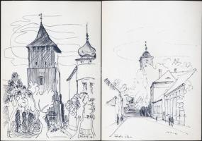 Tolnay Tibor (1932-2009): Nagyszalonta Arany-város, 23 ofszetnyomatot tartalmazó mappa