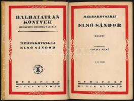 Mereskovszkij: Első Sándor történelmi regény, Dante Kiadó, Bp., Aranyozott félbőr kötésben, jó állap...