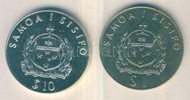 Samoa 1980. 1T + 10T Ag "XXII. Nyári Olimpia" T:BU,UNC Csak 3000db! /  Samoa 1980. 1 Tala + 10 Tala Ag "1980 Olympics Games" C:BU,UNC Only 3000 examples!