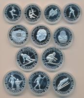 Jugoszlávia 1982-1984. 100D-500D Ag 12 klf "XIV. Téli Olimpia / Sarajevo" szett T:PP /  Yugoslavia 1982-1984. 100 Dinar - 500 Dinar Ag 12 different types "Winter Olympics / Sarajevo" set C:PP