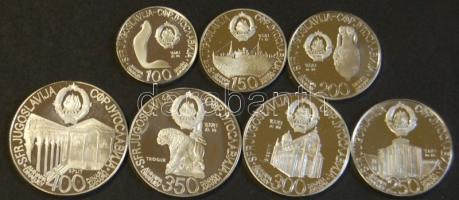 Jugoszlávia 1978. 100D-400D Ag (7x) komplett sorozat "Mediterrán Játékok / Split" T:PP / 
...