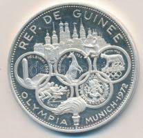 Guinea 1969. 500Fr Ag "XX. Nyári Olimpia" T:PP csak 7200db! /  Guinea 1969. 500 Francs Ag "Munich Olympics" C:PP only 7200 examples!