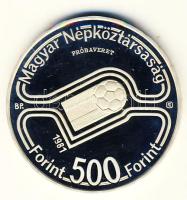 1981. A Labdarúgó Világbajnokság 500Ft Ag "PRÓBAVERET" ki nem adott tervezet! T:PP csk 50db R! Hungary 1981. Football Championship 1981. 500 Forint Ag "TRIAL STRIKE" unissued design! C:PP mintage 50pcs! RARE