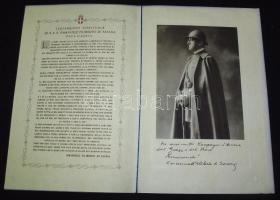 1931 Emanuele Filiberto of Savoy-Aosta olasz tábornok erkölcsi végrendelete fényképes brossúrában ki...