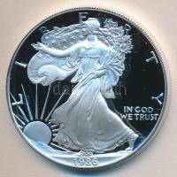 USA 1987S. 1$ Ag "Liberty" eredeti bársony dísztokban és díszdobozban és amerikai tanúsítv...