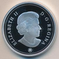 Kanada 2008. 20$ Ag "Juharlevél, Swarovski kristály esőcsepp"!! eredeti bőr díszdobozban é...