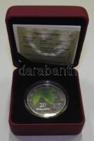 Kanada 2008. 20$ Ag "Juharlevél, Swarovski kristály esőcsepp"!! eredeti bőr díszdobozban é...