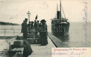 Crikvenica molo, ship arrival