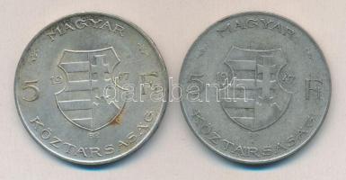 1947. 5Ft Ag "Kossuth" (2x) T:2-,3 ph.