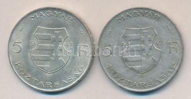 1947. 5Ft Ag "Kossuth" (2x) T:2,3 ph.