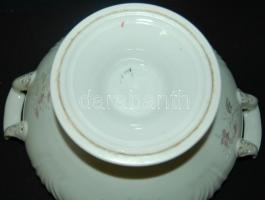 Kézzel festett virágokkal díszített dekoratív porcelán leveses tál / Chinaware soup bowl 25cm