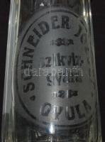 "Schneider József Szikvízgyára Gyula" feliratú szódásüveg 30cm magas