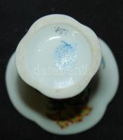 Kézzel festett Herendi jelzett porcelán vázácska Bouquet de tulipe mintával díszítve apró lepattogzá...