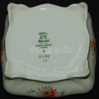 Virágokkal díszített dekoratív Rosenthal jelzett porcelán bonbonier / Chinaware bonbonier 10x10x6cm