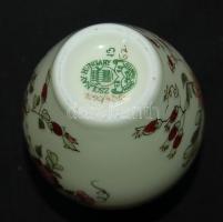 Virágokkal díszített aranyozott Zsolnay jelzett porcelán váza / Zsolnay chinaware vase 13cm