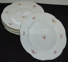 6 személyes 18 darabos Zsolnay jelzett porcelán tányérkészlet / 18pcs Zsolnay chinaware plate set