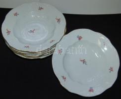 6 személyes 18 darabos Zsolnay jelzett porcelán tányérkészlet / 18pcs Zsolnay chinaware plate set