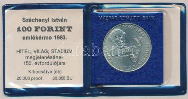 1983. 100Ft "Széchenyi István" T:BU Eredeti tokban, tanúsítvánnyal!