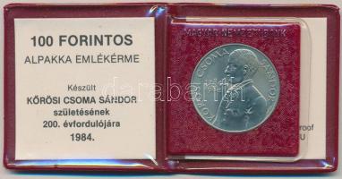 1984. 100Ft "Kőrösi Csoma Sándor" T:BU Eredeti tokban, tanúsítvánnyal!