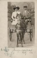 Horse carriage, couple photo