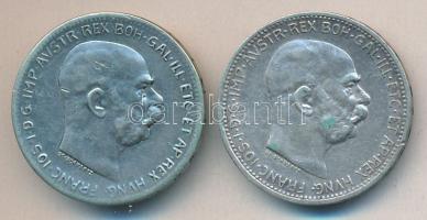 Ausztria 1914. 1K Ag + 1916. 1K Ag T:2,2- / Austria 1914. 1 Corona Ag + 1916. 1 Corona Ag C:XF,VF