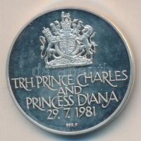 Nagy-Britannia 1981. "Károly herceg és Diana hercegnő" Ag emlékérem 14,81g T:PP / Great Britain 1981. "Trh. Prince charles and Princess Diana" Ag medallion 14,81g C:PP