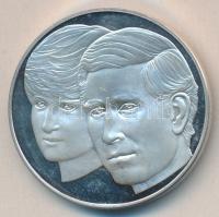 Nagy-Britannia 1981. "Károly herceg és Diana hercegnő" Ag emlékérem 14,81g T:PP /
Great B...