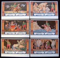 Az Erzsébet Söröző Pince falfestményei, jelenetek a János Vitézből - 12 darabos használatlan képesla...