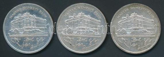 1992. 200Ft Ag "MNB" (3x) T:2+,2