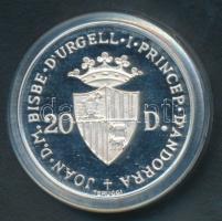 Andorra 1984. 20D Ag "XXIII. Nyári Olimpia" T:PP csak 10000db! / 
Andorra 1984. 20 Dinar A...