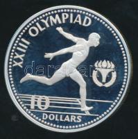 Bahama-szigetek 1984. 10$ Ag "XXIII. Nyári Olimpia" T:PP csak 10000db! Bahamas 1984. 10 Dollars Ag "Summer Olympics" C:PP only 10000 examples!