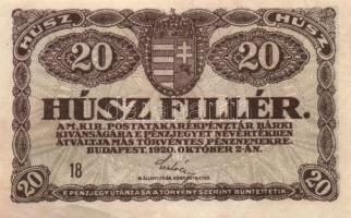 1920. 20f (3x) eltérő színváltozatok T:II,II-