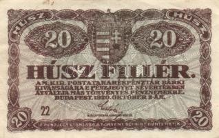 1920. 20f (3x) eltérő színváltozatok T:II,II-