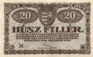 1920. 20f (3x) eltérő színváltozatok T:II,II-