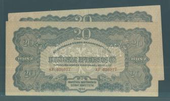 1944. 20P "A Vöröshadsereg Parancsnoksága" (2x) T:II