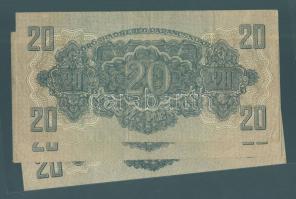 1944. 20P "A Vöröshadsereg Parancsnoksága" (3x) eltérő méretűek T:II,II-